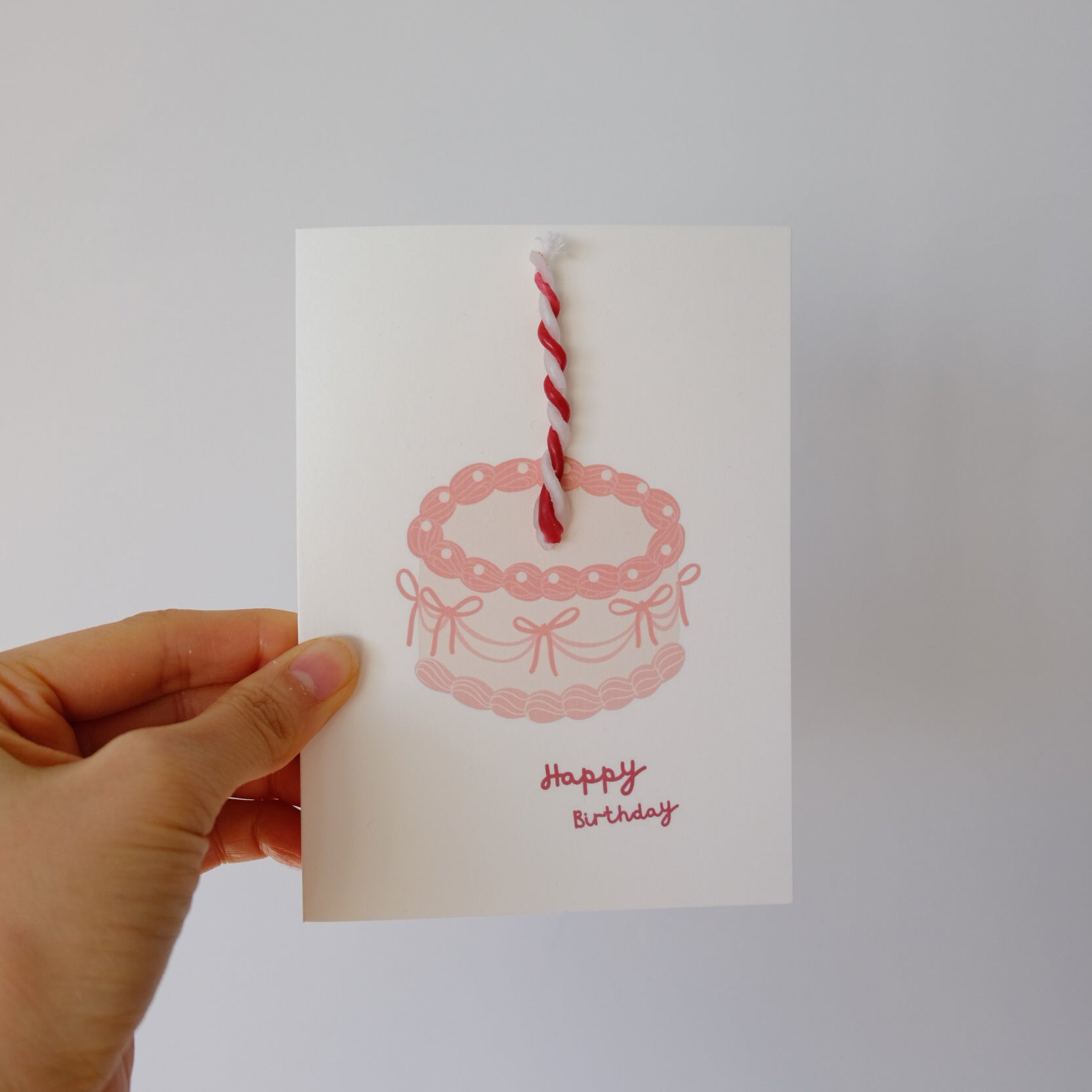 Vintage cake birthday card candle