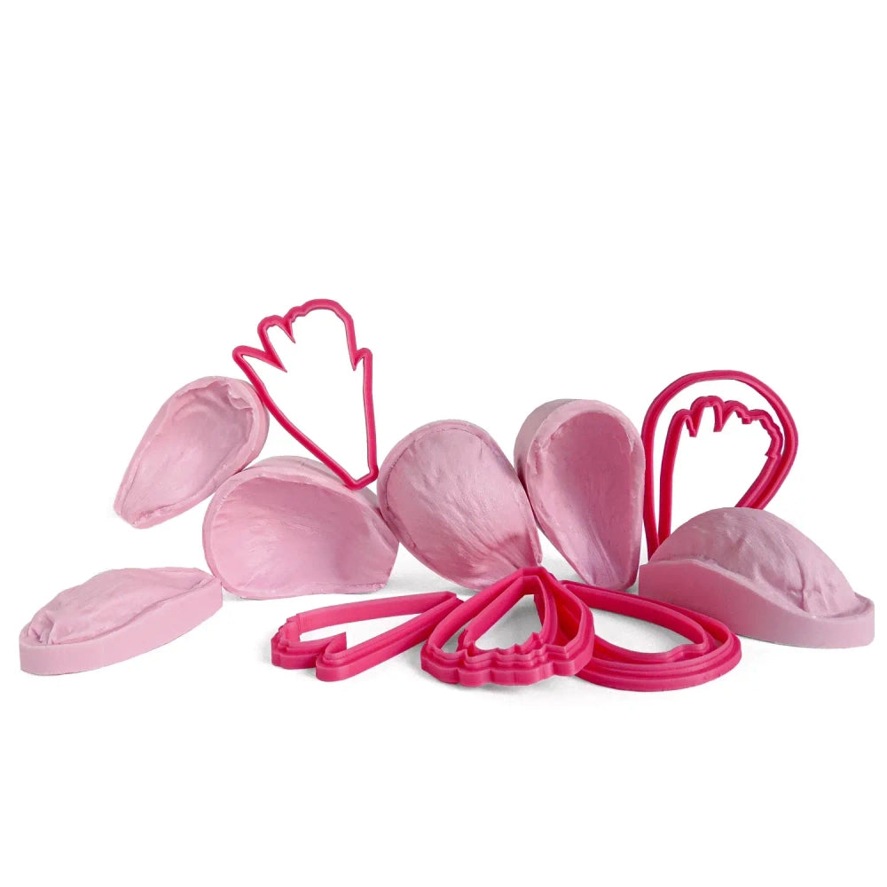 Peony petals mold and cutters set