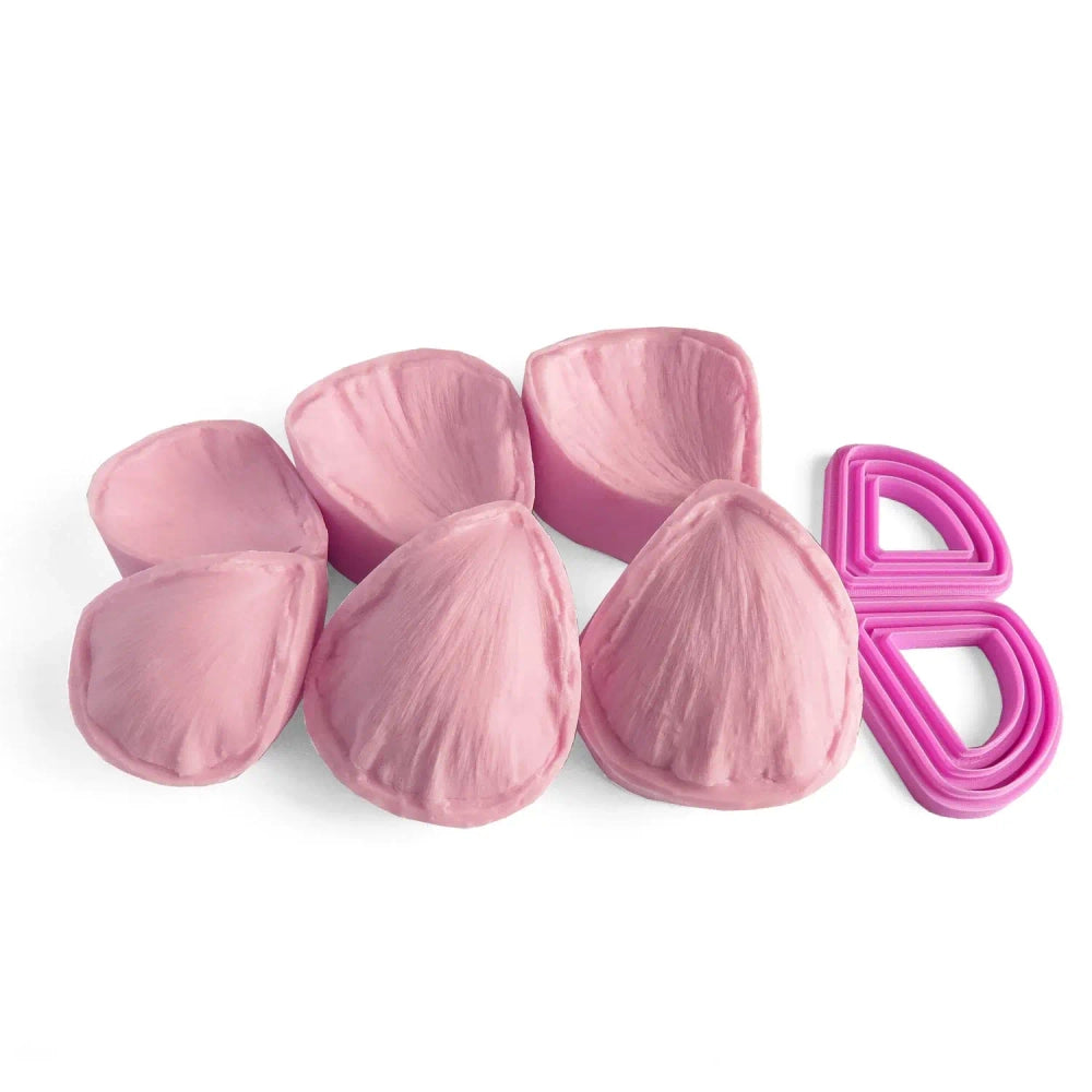 Ranunculus petals mould and cutters set